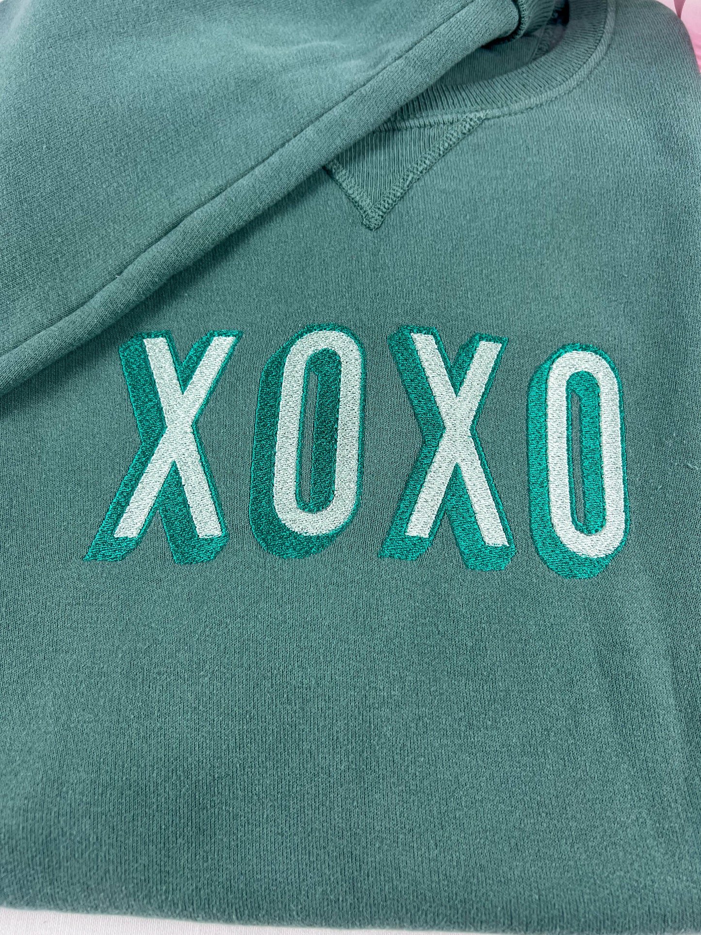 Women's Two-Toned XOXO Embroidered Sweater