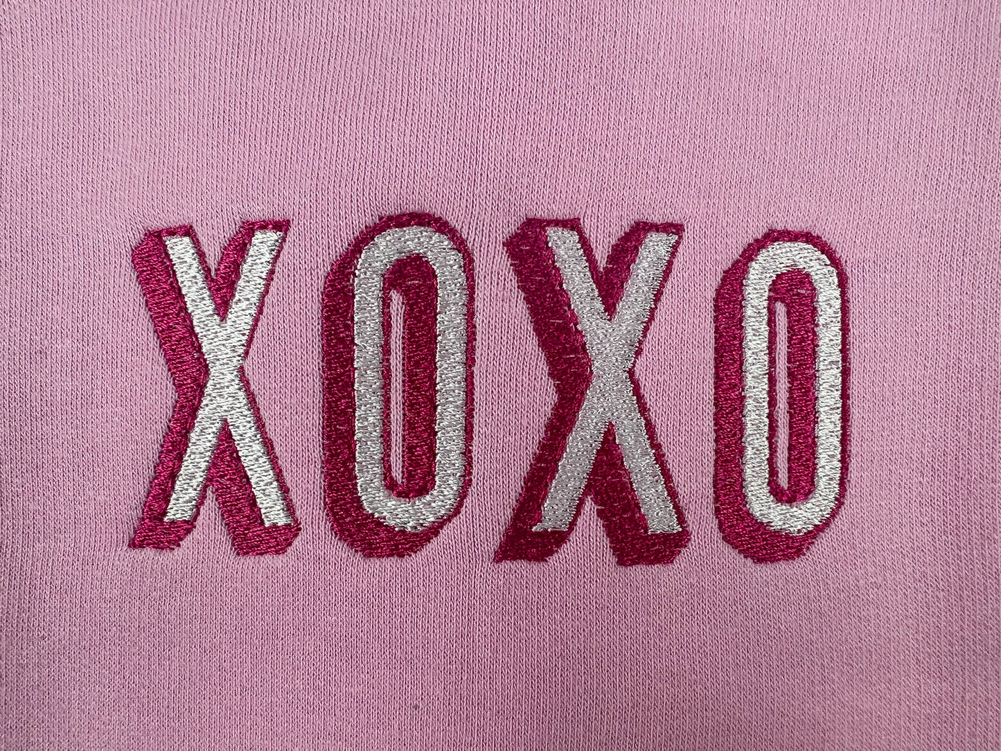 Girl's Two-Toned XOXO Embroidered Sweater