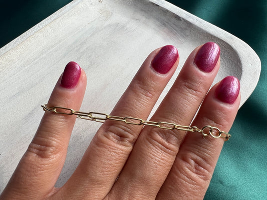 14K Gold Paperclip Bracelet